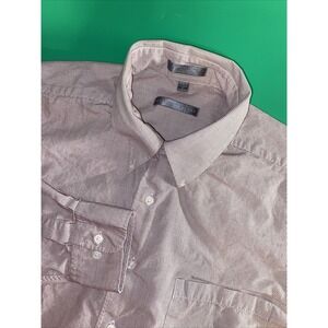 Geoffrey Beene Men's XL Pink Check Long‎ Sleeve Bottom Down Casual Dress Shirt